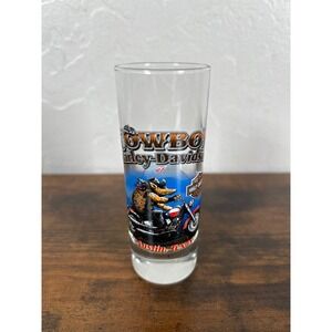 Harley-Davidson Austin Texas Cowboy Armadillo Shooter Shot Glass Clear 4 inch